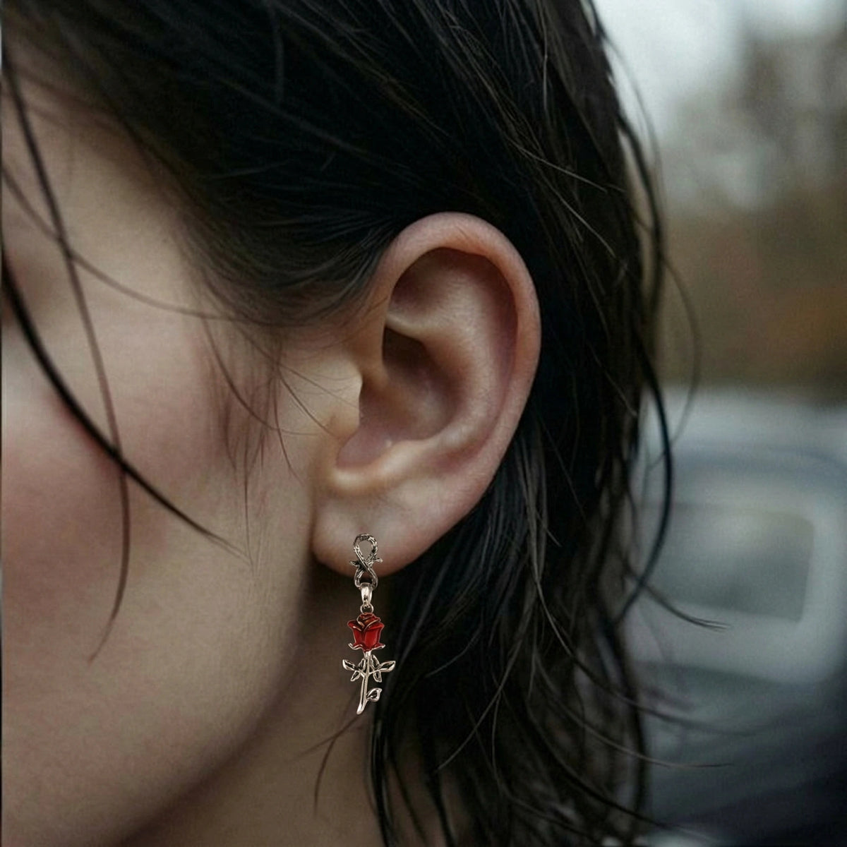 Serpent Rose Earrings