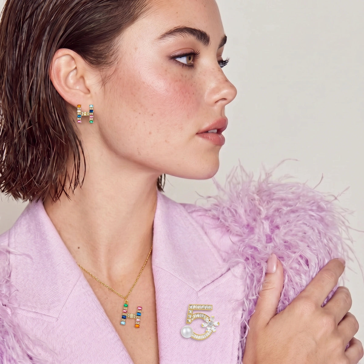 H Initial Jewelry Set
